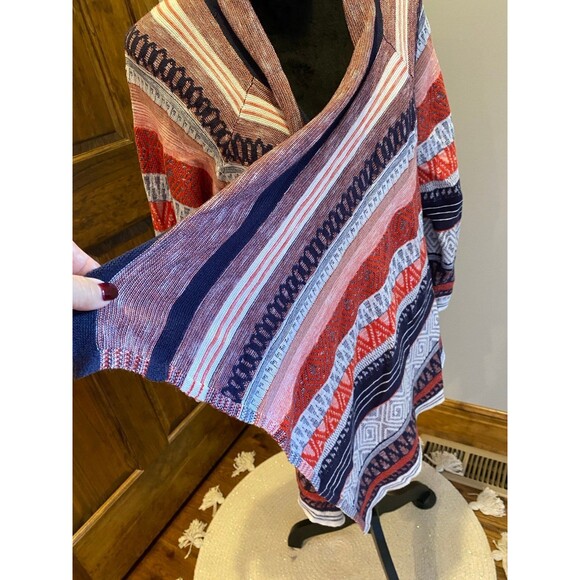 Cato Shrug Sweater Wrap Orange Rust Brown Size 18 20W Aztec Pattern Open Front - Picture 8 of 12